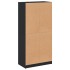 Aparador alto con puertas madera ingeniería negro 68x37x142