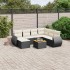 Set de sofás de jardín 8 piezas y cojines ratán sintético