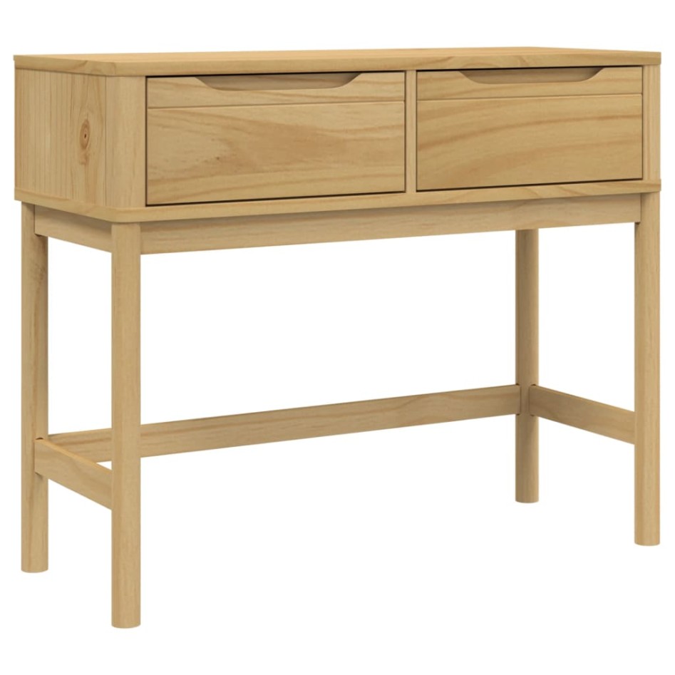 Mesa consola FLORO madera maciza de pino marrón 89,5x36,5x73
