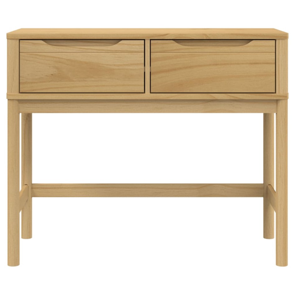 Mesa consola FLORO madera maciza de pino marrón 89,5x36,5x73