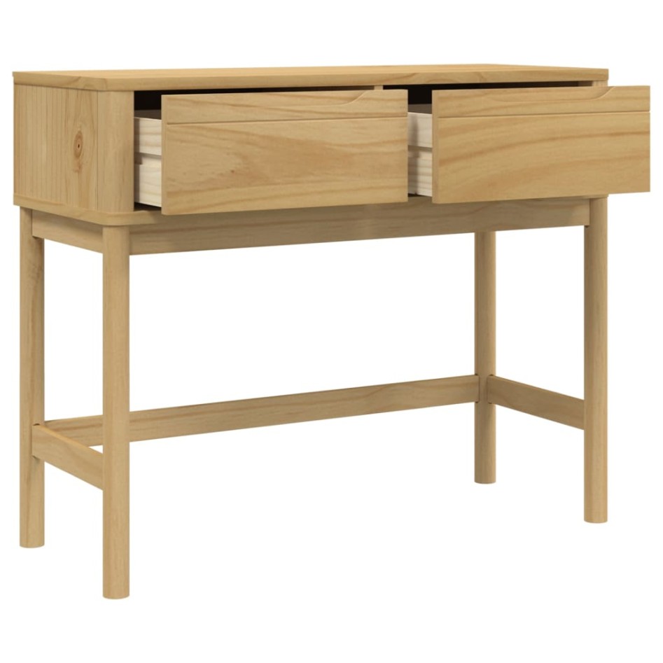 Mesa consola FLORO madera maciza de pino marrón 89,5x36,5x73