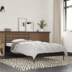 Estructura de cama madera ingeniería y metal negro 100x200 cm