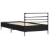 Estructura de cama madera ingeniería y metal negro 100x200