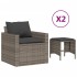 Set de sofás de jardín 4 pzas y cojines ratán sintético