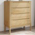 Cómoda cajonera FLORO madera maciza de pino marrón