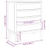 Cómoda cajonera FLORO madera maciza de pino marrón