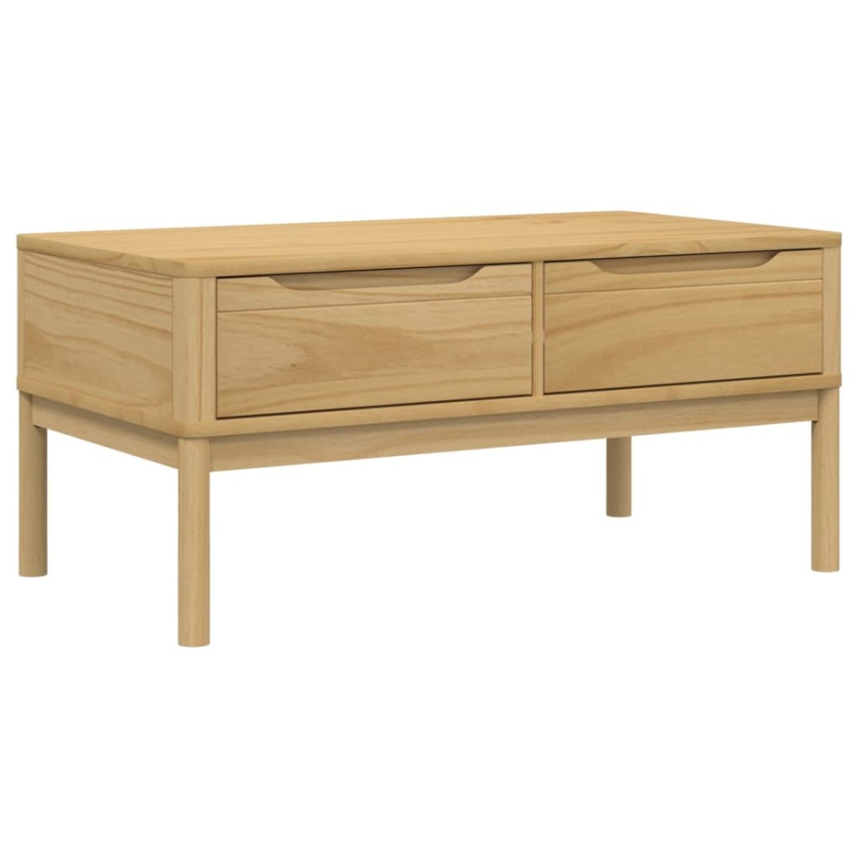 Mesa de centro FLORO madera de pino marrón cera 99x55,5x45