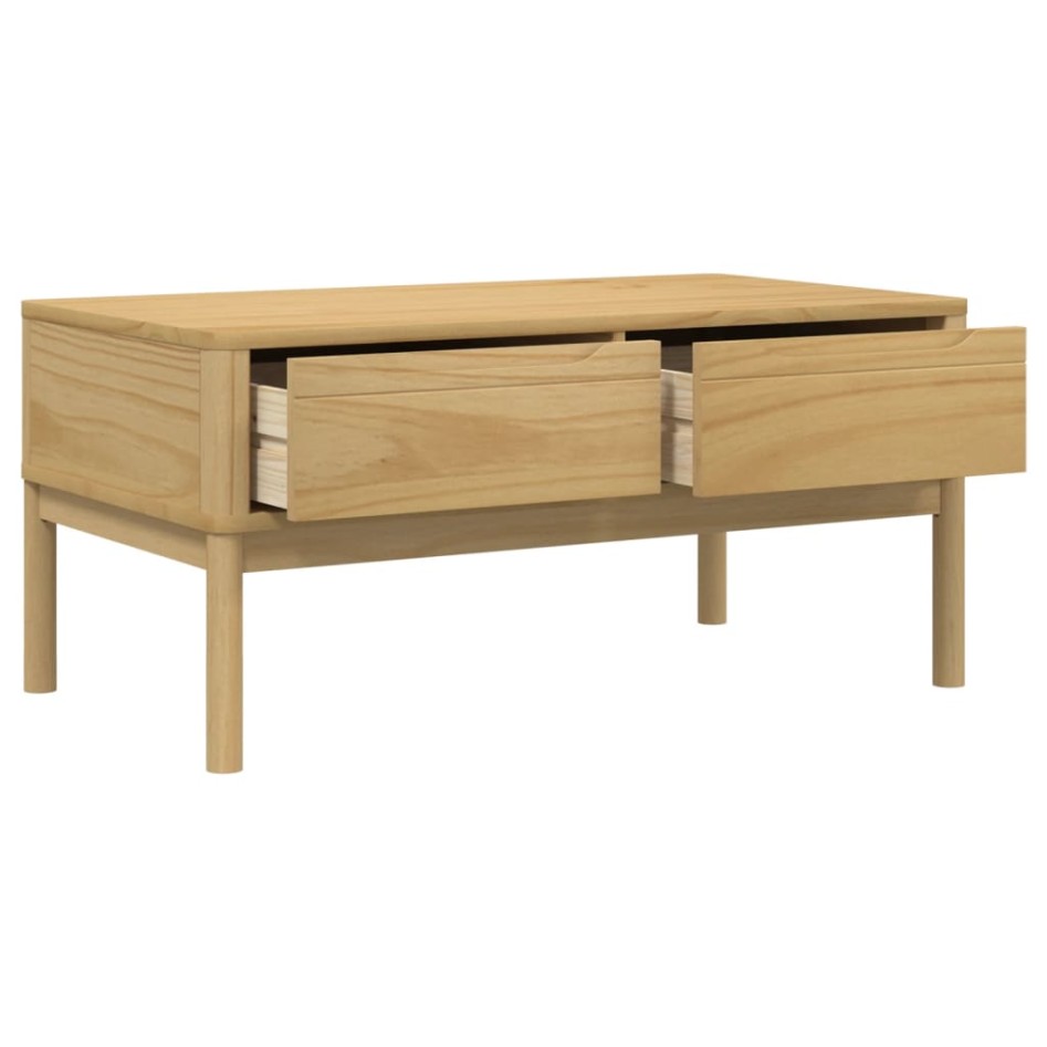 Mesa de centro FLORO madera de pino marrón cera 99x55,5x45