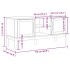 Mueble de TV FLORO madera maciza de pino blanco 114x43x55