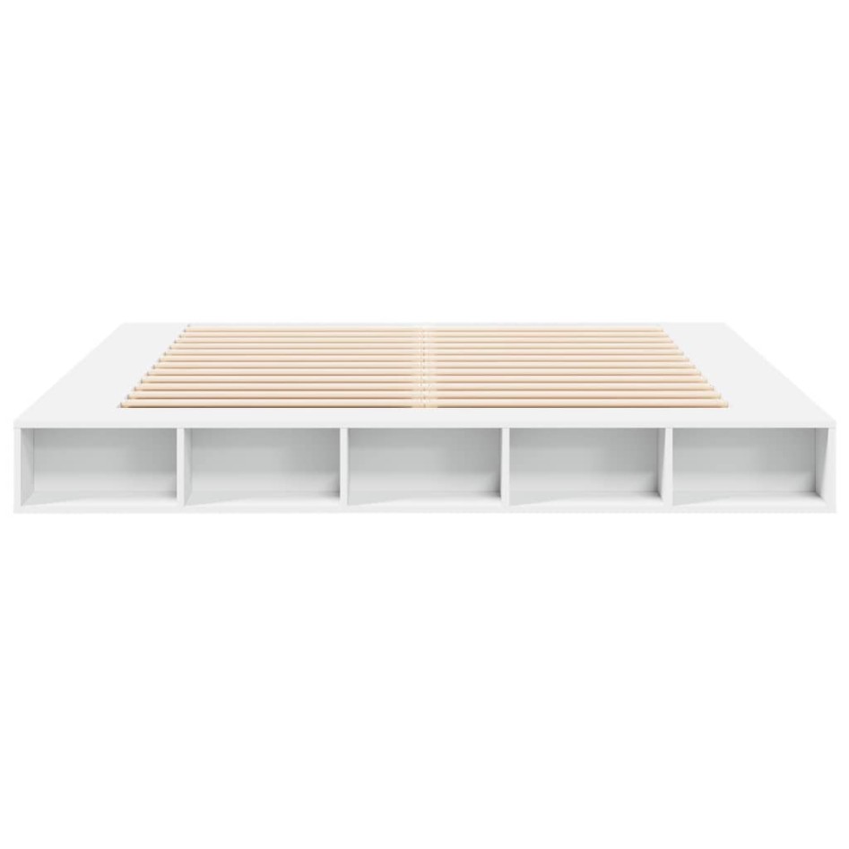 Estructura de cama madera de ingeniería blanca 200x200