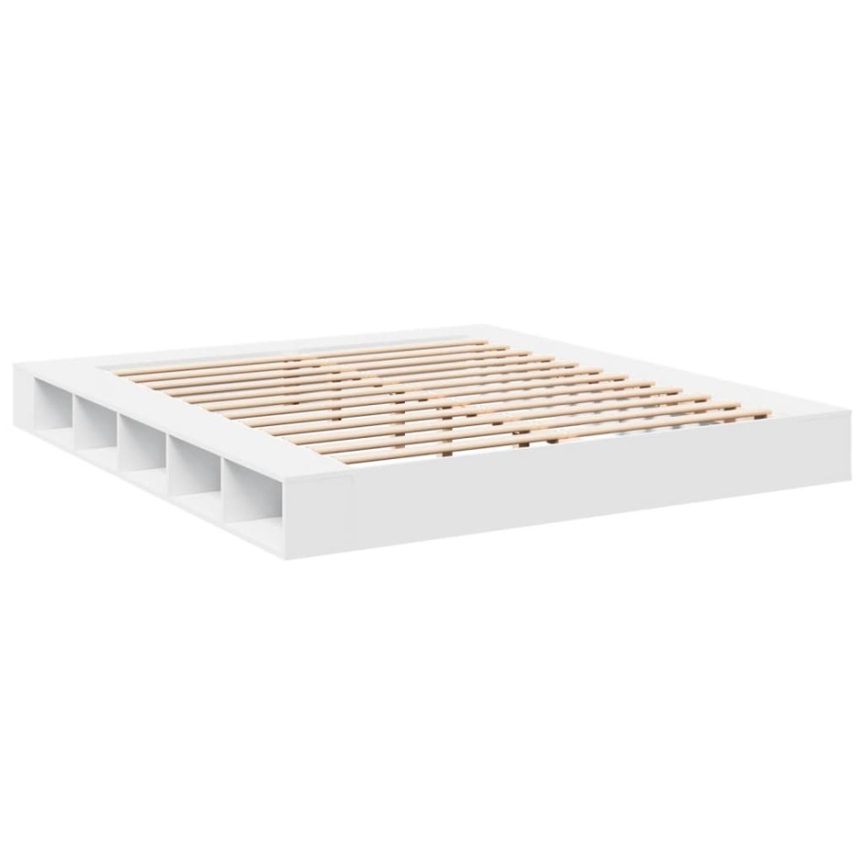 Estructura de cama madera de ingeniería blanca 200x200