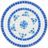 Juego de bistró de mosaico de hierro y cerámica azul y