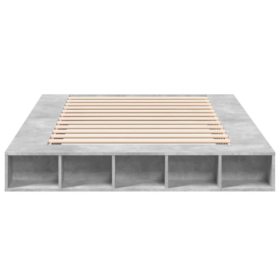 Estructura de cama madera de ingeniería gris hormigón