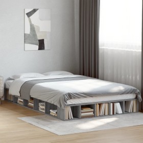 Estructura de cama madera de ingeniería gris Sonoma 120x200