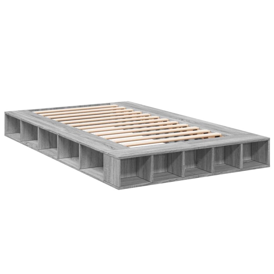 Estructura de cama madera de ingeniería gris Sonoma 120x200