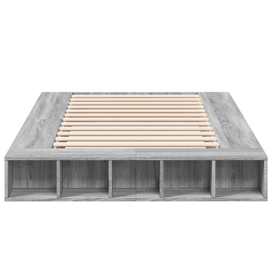 Estructura de cama madera de ingeniería gris Sonoma 120x200