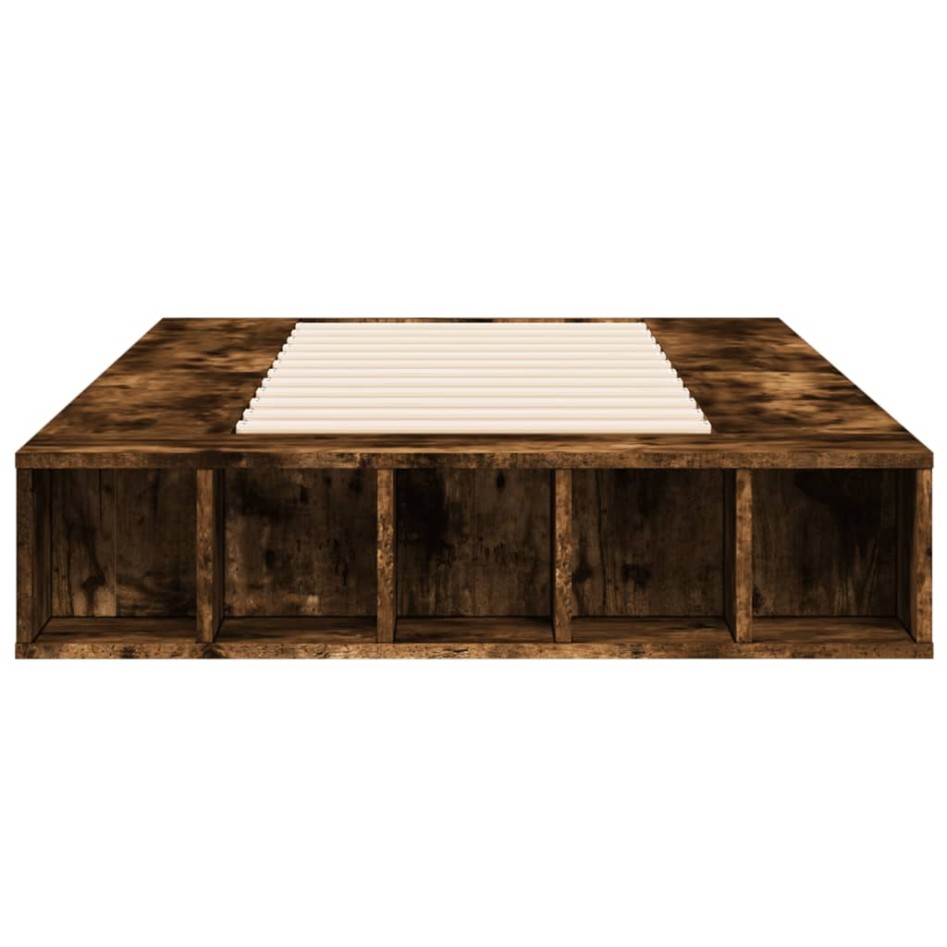 Estructura de cama madera de ingeniería roble humo 75x190