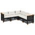 Set de muebles de jardín 5 pzas y cojines ratán sintético