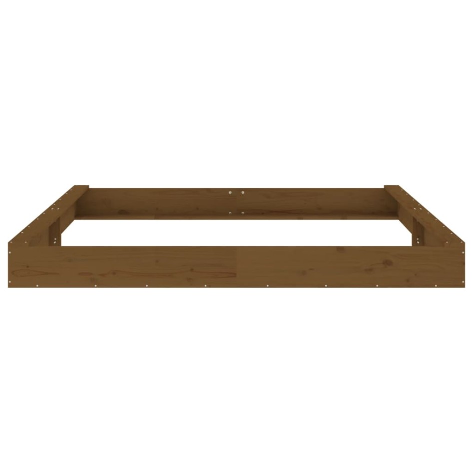 Arenero con asientos cuadrado madera maciza de pino marrón