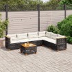Set de sofás de jardín 7 pzas con cojines ratán sintético negro