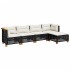 Set de muebles de jardín 5 pzas y cojines ratán sintético