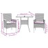 Set de comedor jardín 7 pzas con cojines ratán PE acacia