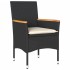 Set de comedor jardín 5 pzas con cojines ratán PE acacia