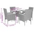 Set de comedor jardín 5 pzas con cojines ratán PE acacia