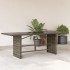 Mesa de jardín superficie de vidrio ratán PE gris 190x80x75