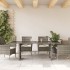 Mesa de jardín superficie de vidrio ratán PE gris 190x80x75