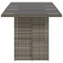 Mesa de jardín superficie de vidrio ratán PE gris 190x80x75