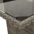 Mesa de jardín superficie de vidrio ratán PE gris 190x80x75