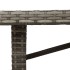 Mesa de jardín superficie de vidrio ratán PE gris 190x80x75