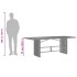 Mesa de jardín superficie de vidrio ratán PE gris 190x80x75