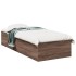 Estructura de cama madera de ingeniería marrón roble 100x200