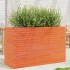 Jardinera madera maciza de pino marrón cera 110x40x68,5