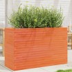 Jardinera madera maciza de pino marrón cera 110x40x68,5 cm
