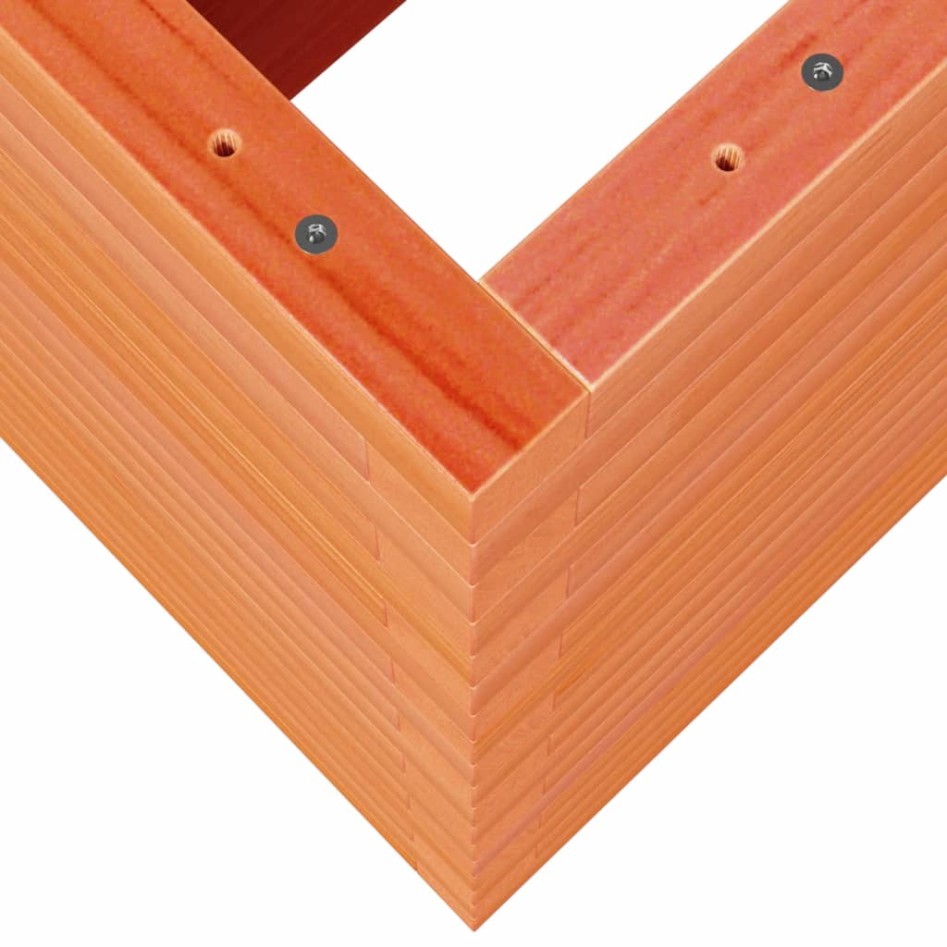 Jardinera madera maciza de pino marrón cera 110x40x68,5