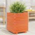 Jardinera madera maciza de pino marrón cera 40x40x49,5