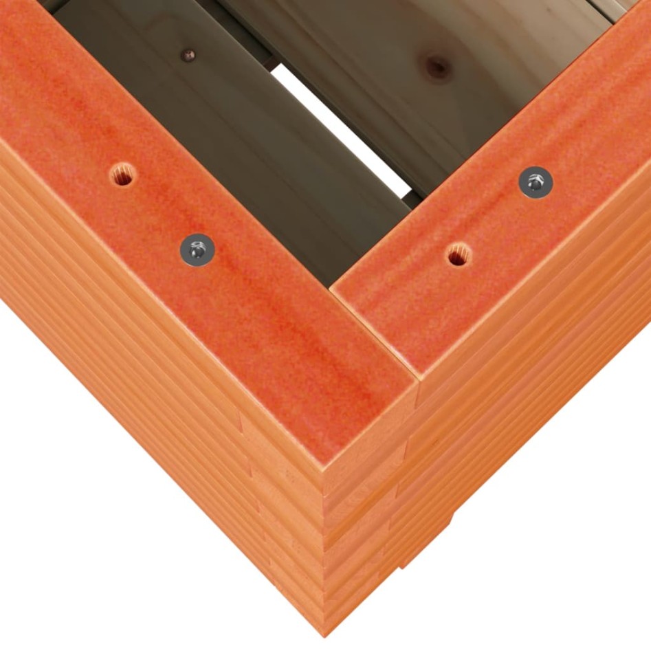 Jardinera madera maciza de pino marrón cera 40x40x49,5