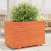 Jardinera madera maciza de pino marrón cera 70x40x49,5 cm