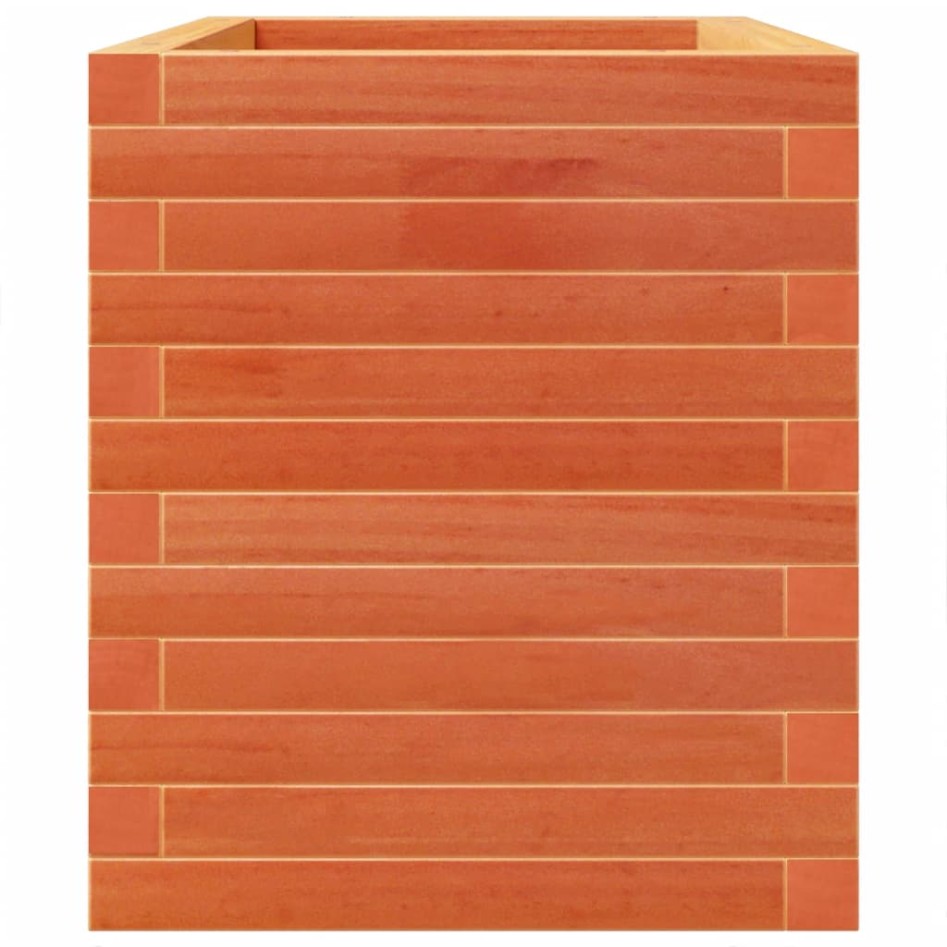 Jardinera madera maciza de pino marrón cera 70x40x49,5