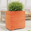 Jardinera madera maciza de pino marrón cera 70x40x72,5 cm