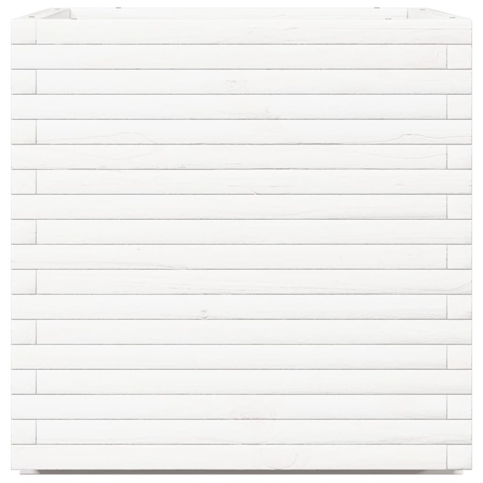 Jardinera de madera maciza de pino blanca 70x70x72