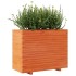 Jardinera madera maciza de pino marrón cera 90x40x72