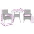 Set de comedor jardín 3 pzas con cojines ratán PE acacia
