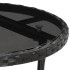 Set comedor jardín 3 pzas cojines ratán sintético vidrio