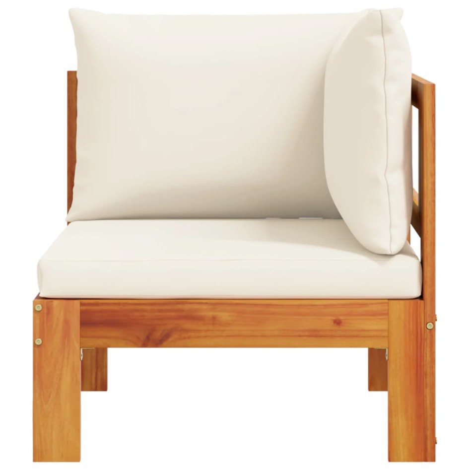 Sofá de jardín de esquina con cojines madera maciza de