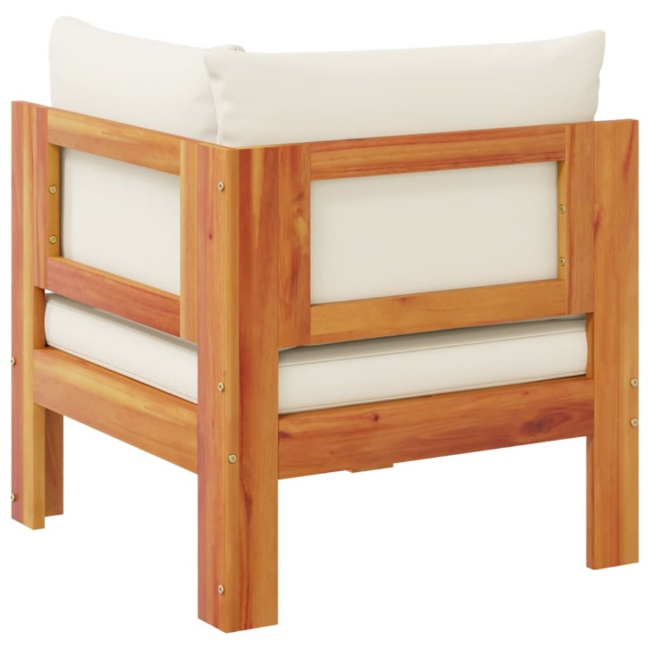 Sofá de jardín de esquina con cojines madera maciza de