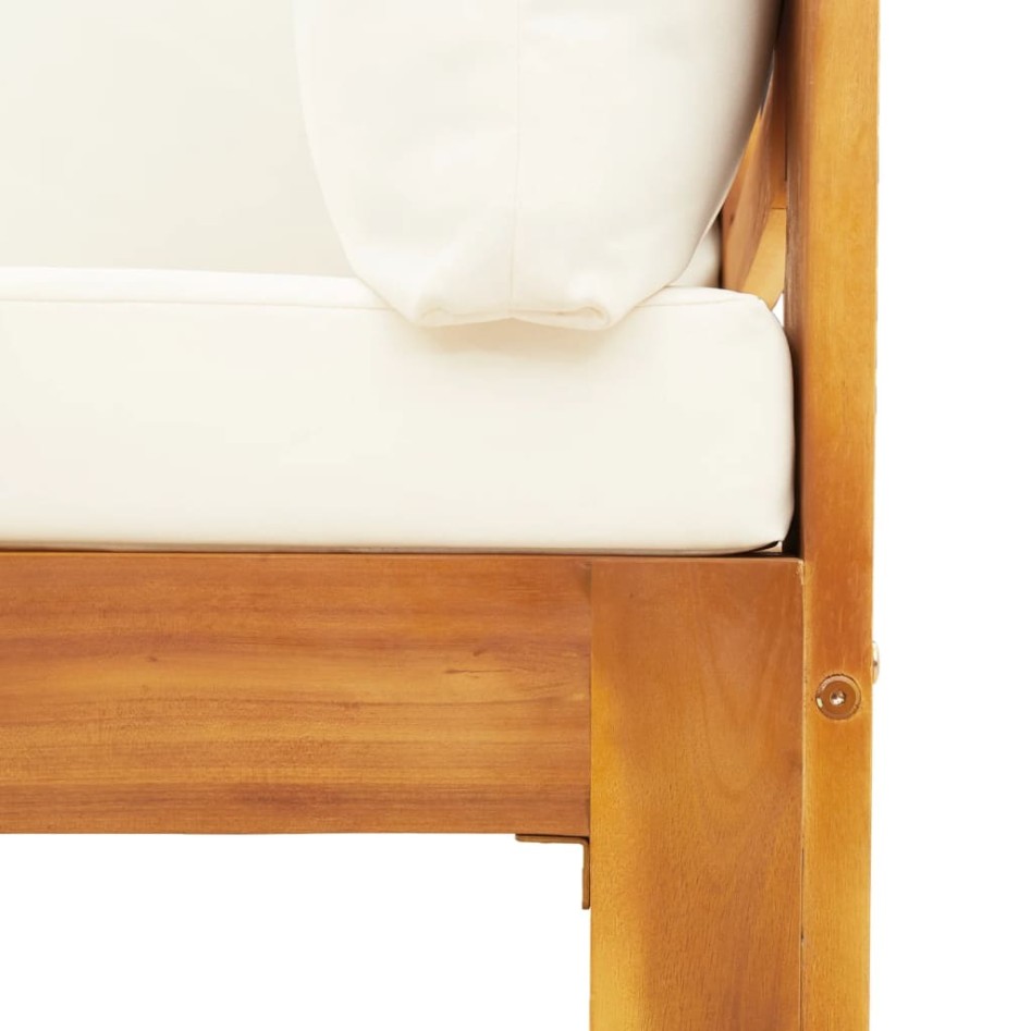 Sofá de jardín de esquina con cojines madera maciza de